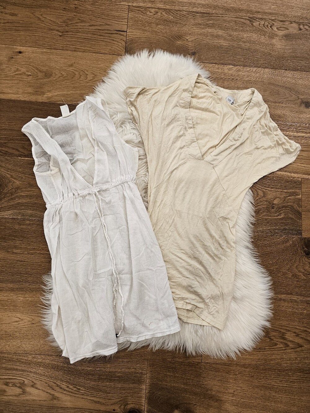 Vintage Lightweight White & Cream Summer Tops - Layering Set